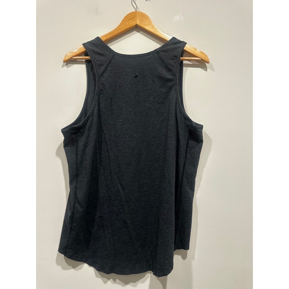 Lululemon Racerback Tank Top Charcoal Gray Heathered Scoop Neck Logo Yoga Gym 12